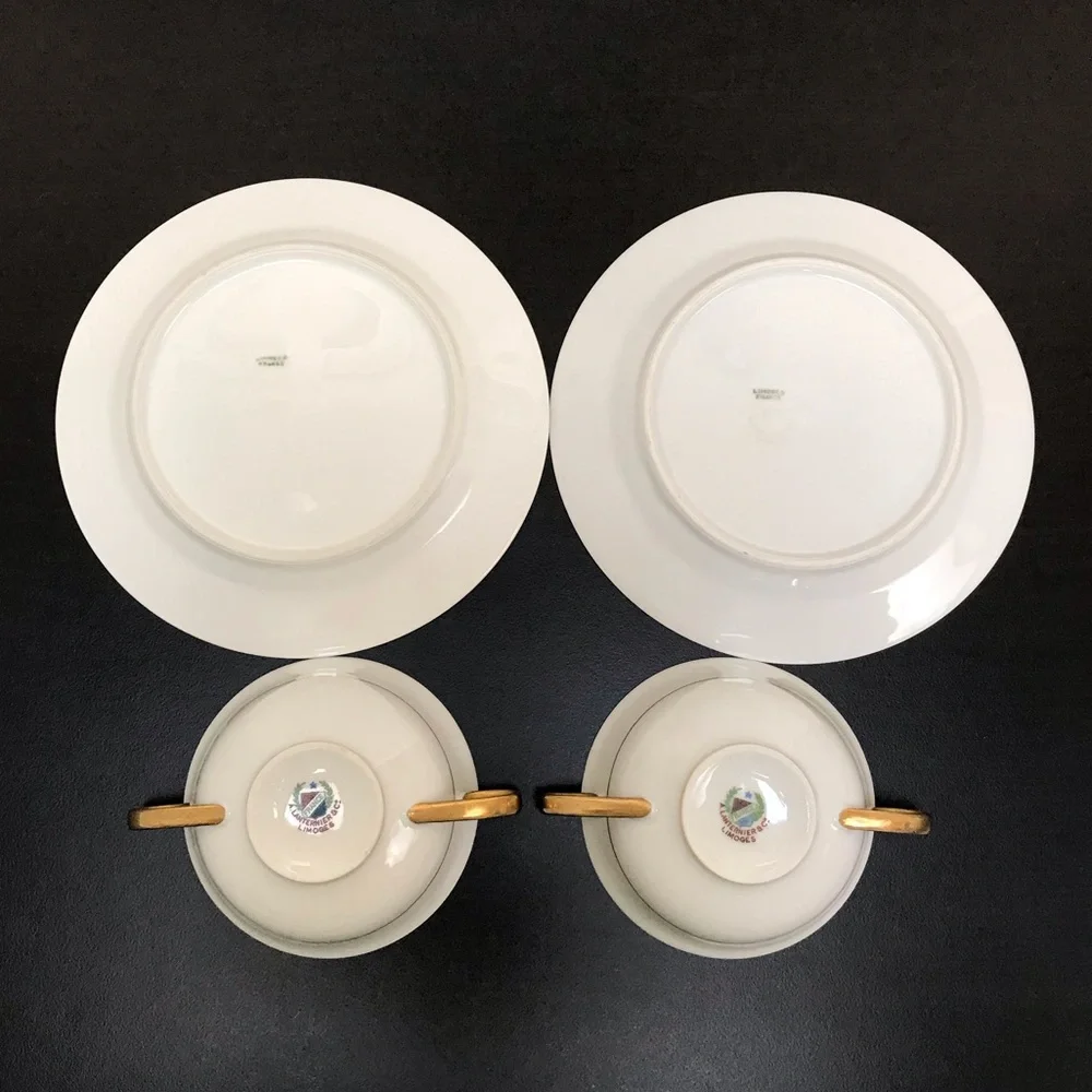 Limoges 18K Gold Trim Soup Bowl Sets - Picture 5 of 10